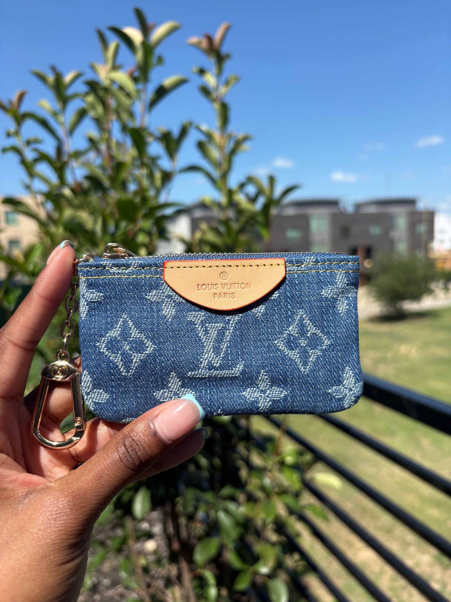 Denim lux pouch