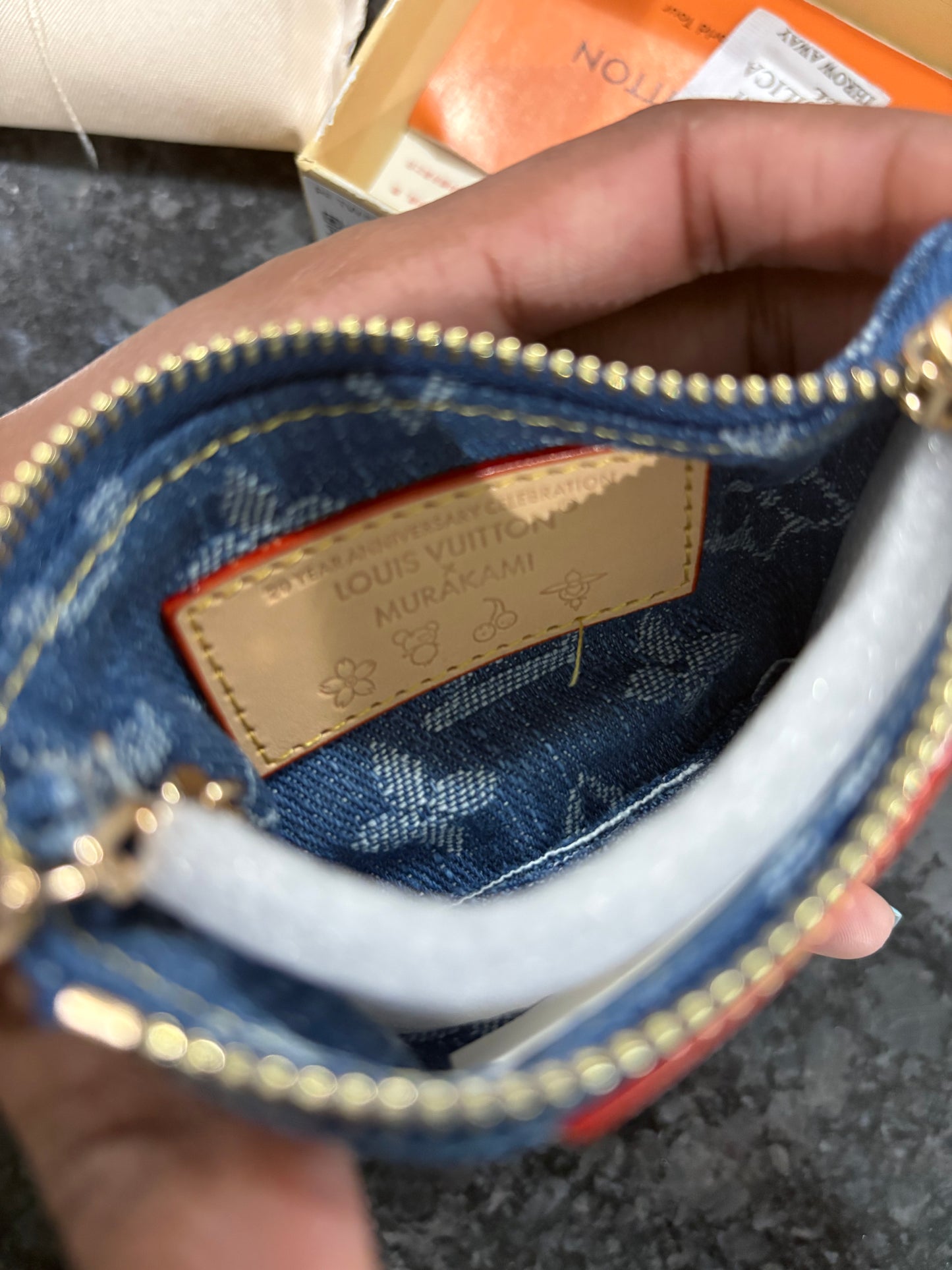 Denim lux pouch