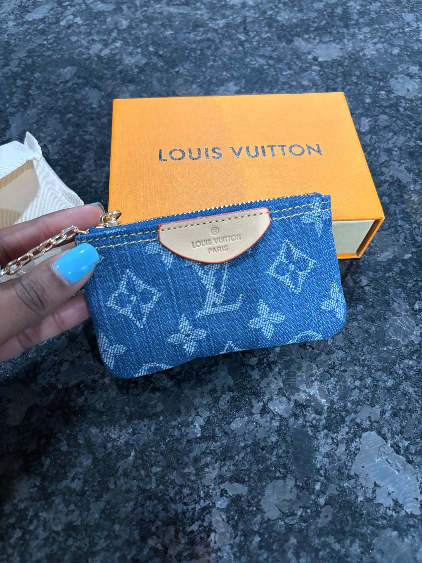 Denim lux pouch